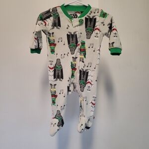 Star Wars Darth Vader Christmas Sleeper Zip up Pajamas fleece baby 0-3 Month